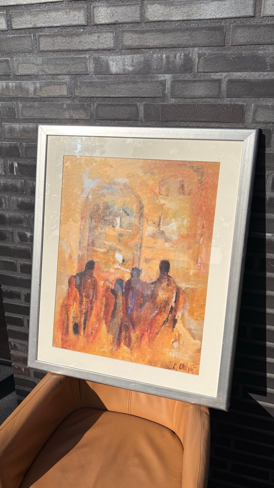 2 Schilderijen Ingelijst C. Olthof, Antiek en Kunst, Ophalen, Figuren, Textiel, Gesigneerd