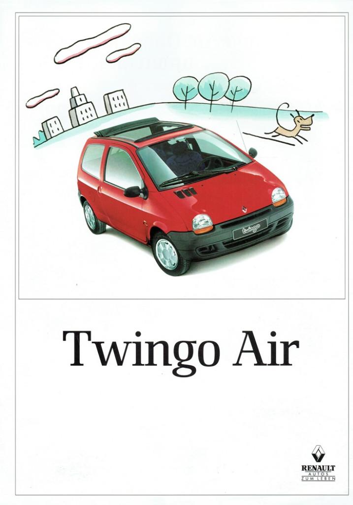 Folder Renault Twingo Air (Duitse uitgave - 1995), Verzenden, Gelezen, Renault