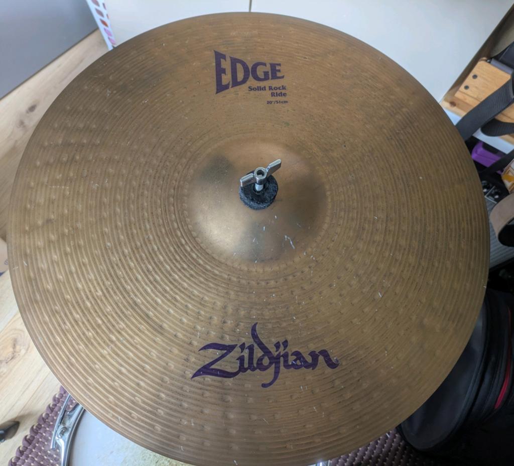 Zildjian Edge Solid Rock Ride 20" Bekken, Muziek en Instrumenten, Ophalen, Gebruikt, Drums of Percussie