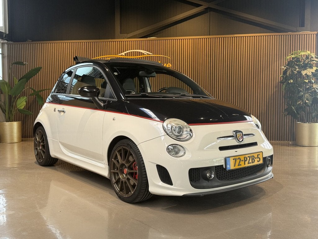 Fiat 500C 1.4-16V Abarth 140 PK Cabrio top Leder interieur N, Auto's, Fiat, Euro 5, 15 km/l, Gebruikt, Zwart