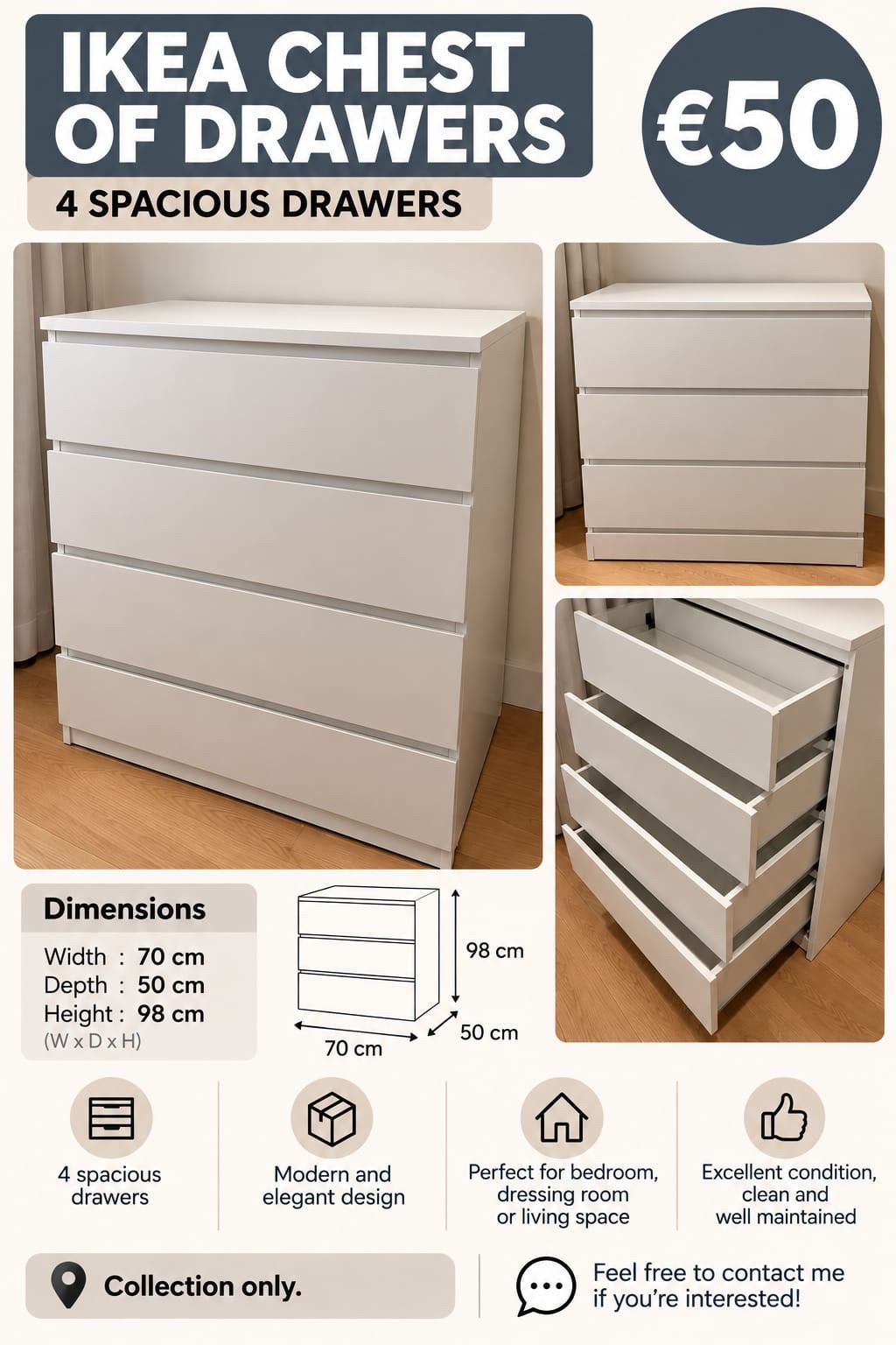 IKEA chest of drawers, Ophalen of Verzenden, Zo goed als nieuw, Overige typen
