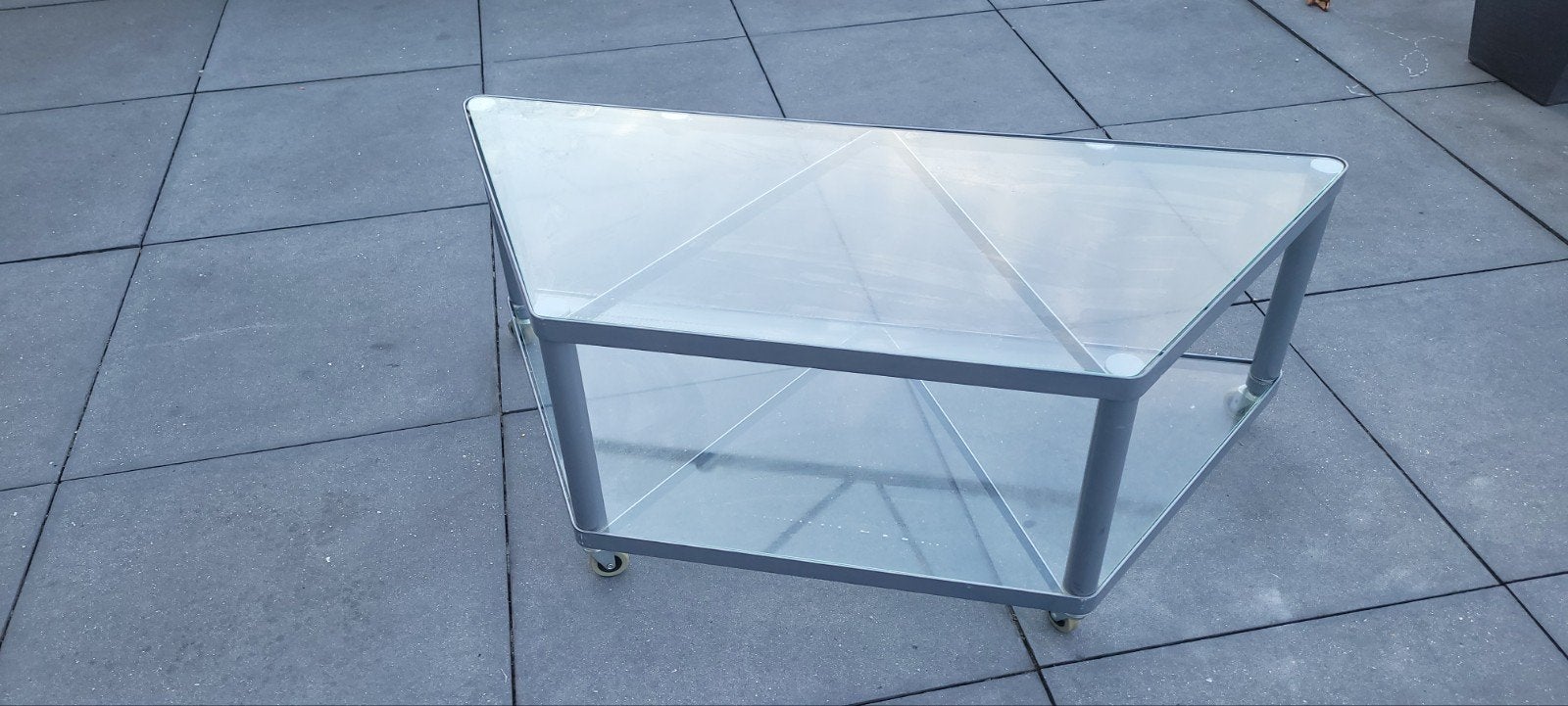 mooie glazen verrijdbare TV tafel., Ophalen, 100 cm of meer, 50 Hz, Samsung