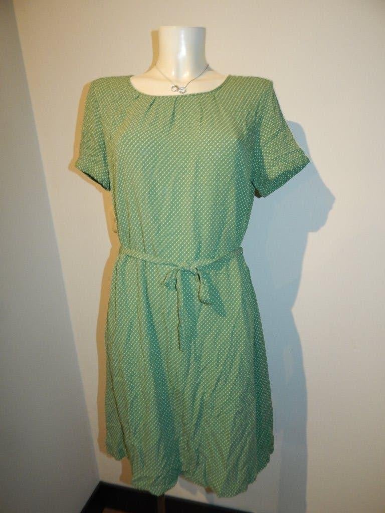 King Louie appeltjes groene jurk witte stippeltjes mt 42, Kleding | Dames, Maat 42/44 (L), Ophalen of Verzenden, Zo goed als nieuw