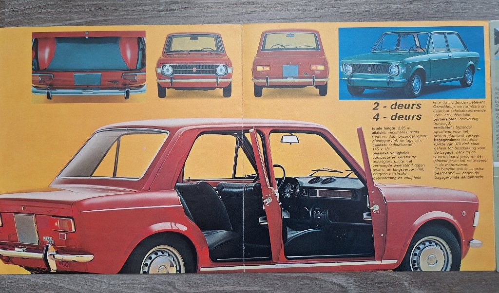 FIAT 128 brochure folder uit 1969-70, Ophalen of Verzenden, Gelezen, Overige merken