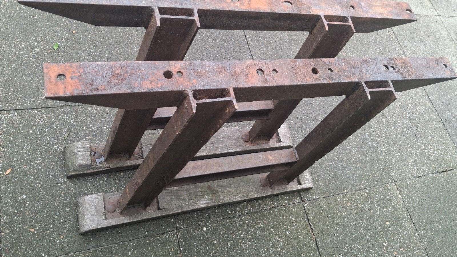 rustiek stalen onderstel, Ophalen, Rechthoekig, 50 tot 100 cm
