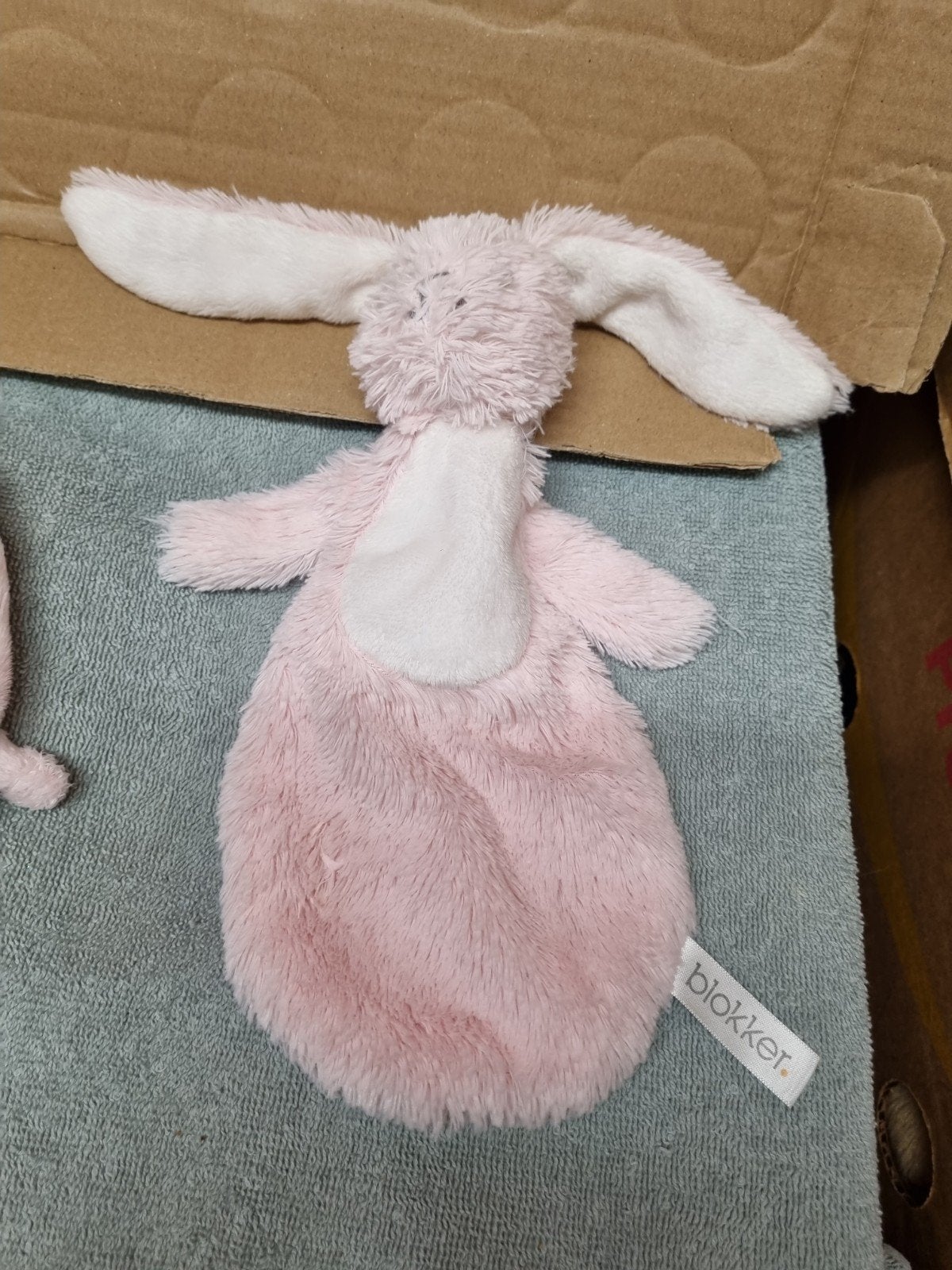 blokker knuffel konijn roze doekje nr 62, Ophalen of Verzenden, Zo goed als nieuw, Konijn