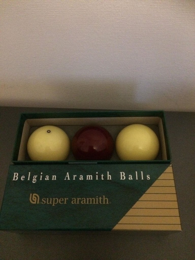 Belgian ARAMITH caramboleballen 61,5 mm, Ophalen, Gebruikt, Keu of Ballen