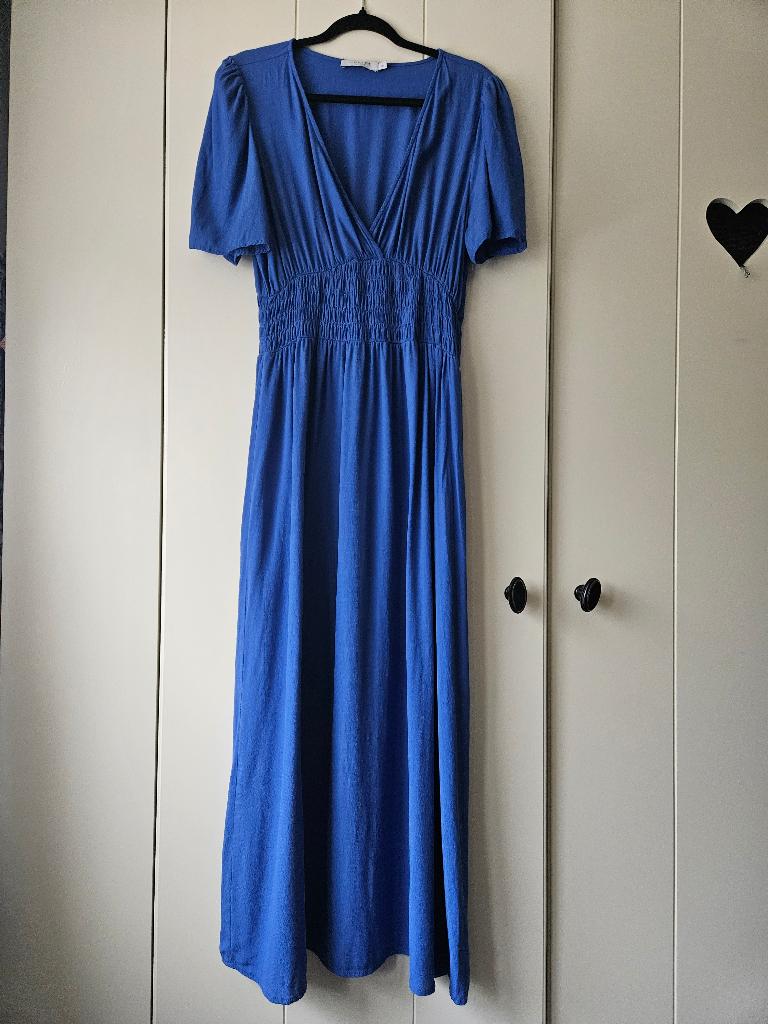 Jurk lang blauw korte mouw v hals Costes XL bijna nieuw, Kleding | Dames, Jurken, Blauw, Maat 46/48 (XL) of groter, Ophalen of Verzenden