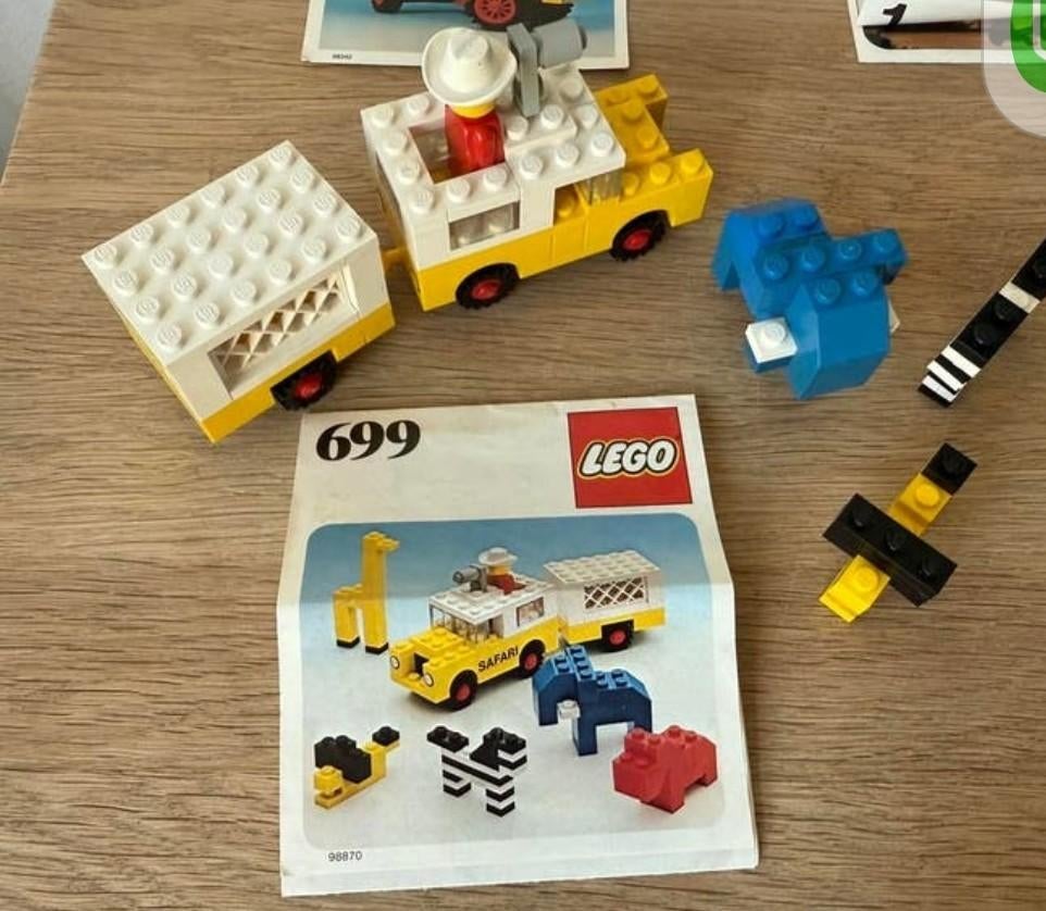 LEGO 699 Safari Jeep met Dieren - Vintage Set, Gebruikt, Overige thema's, Lego, Ophalen of Verzenden