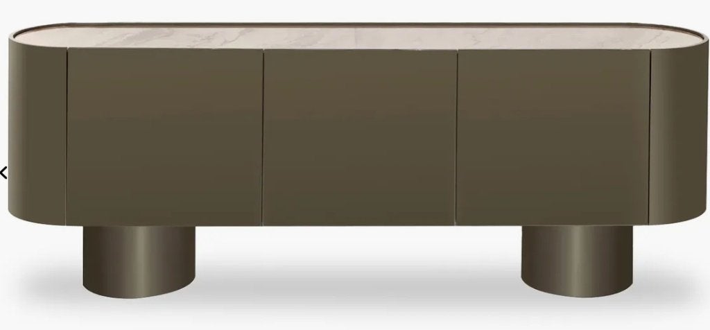 Richmond Interiors dressoir Radley green, Ophalen, Nieuw, Glas, 200 cm of meer