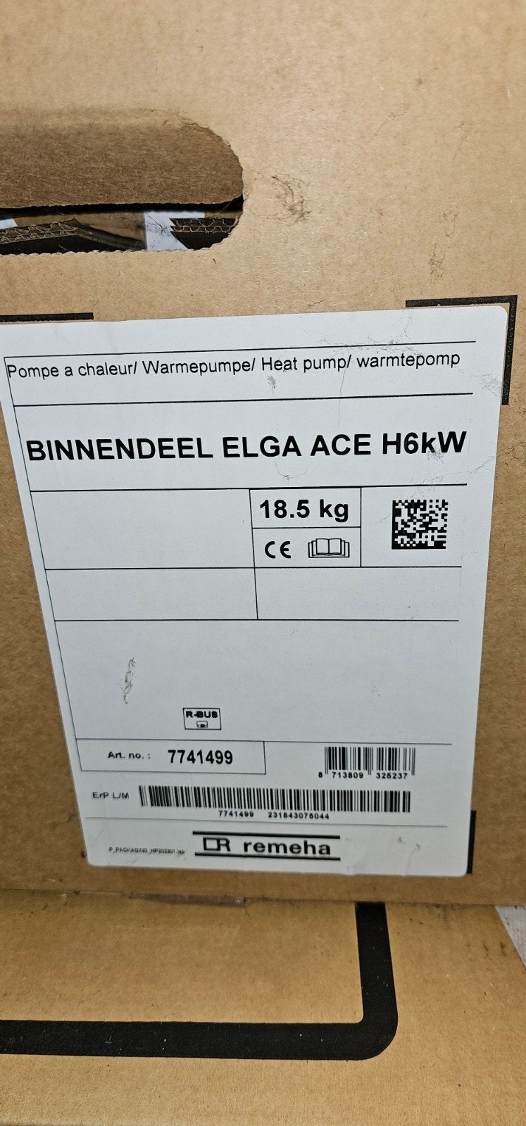 Warmtepomp Remeha Elga Ace 6KW / binnen - buitenunit. Nieuw!, Ophalen, Nieuw, Verwarmen