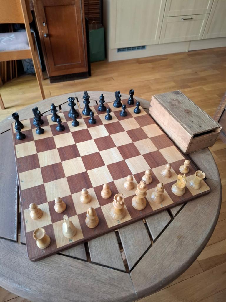 Schaakset houten stukken, Ophalen of Verzenden, Gebruikt