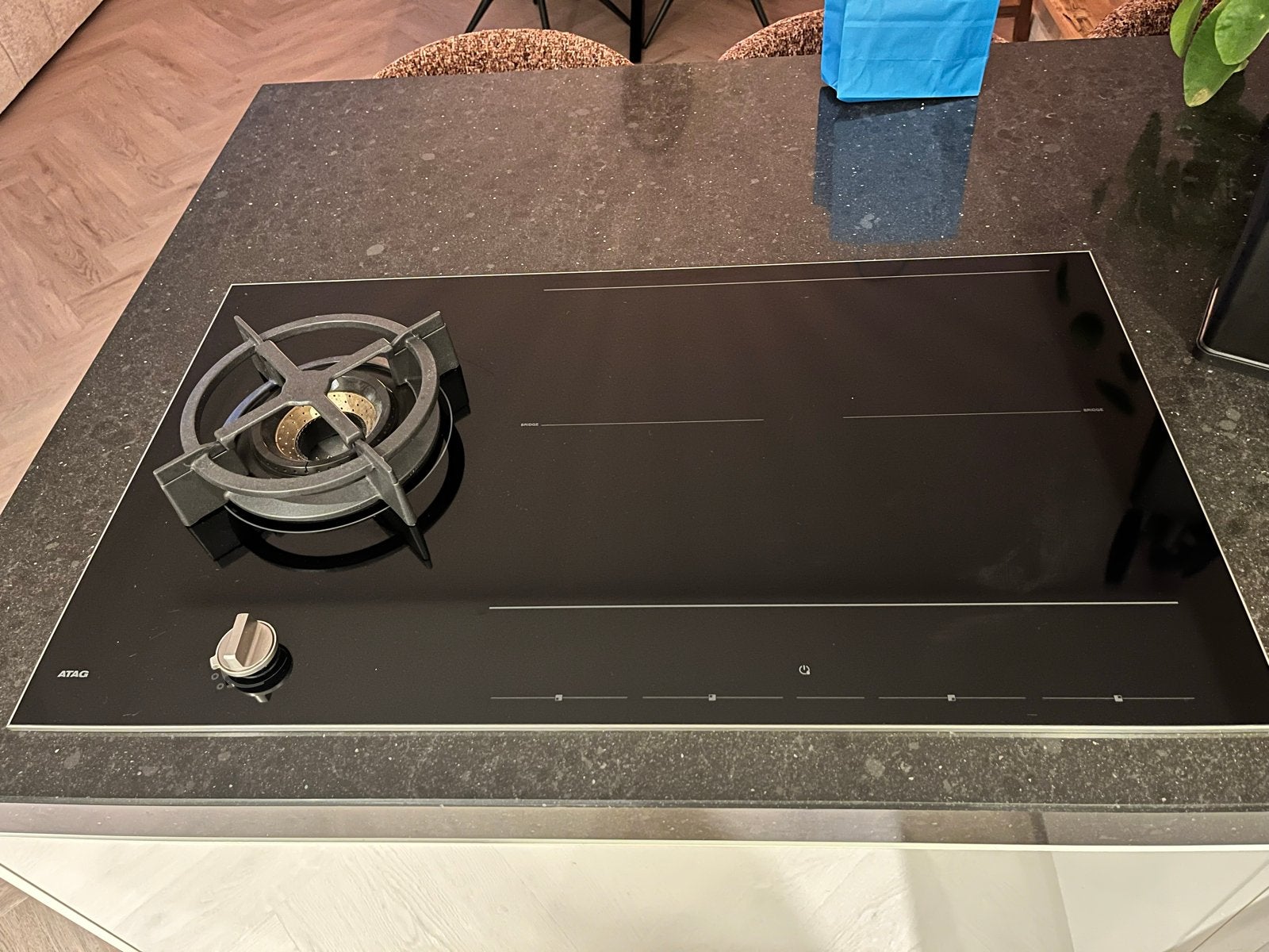 ATAG Inbouw Kookplaat - Gas en Inductie (90 cm) ig29571sva, Witgoed en Apparatuur, Ophalen, 4 kookzones, Zo goed als nieuw, Energieklasse A of zuiniger