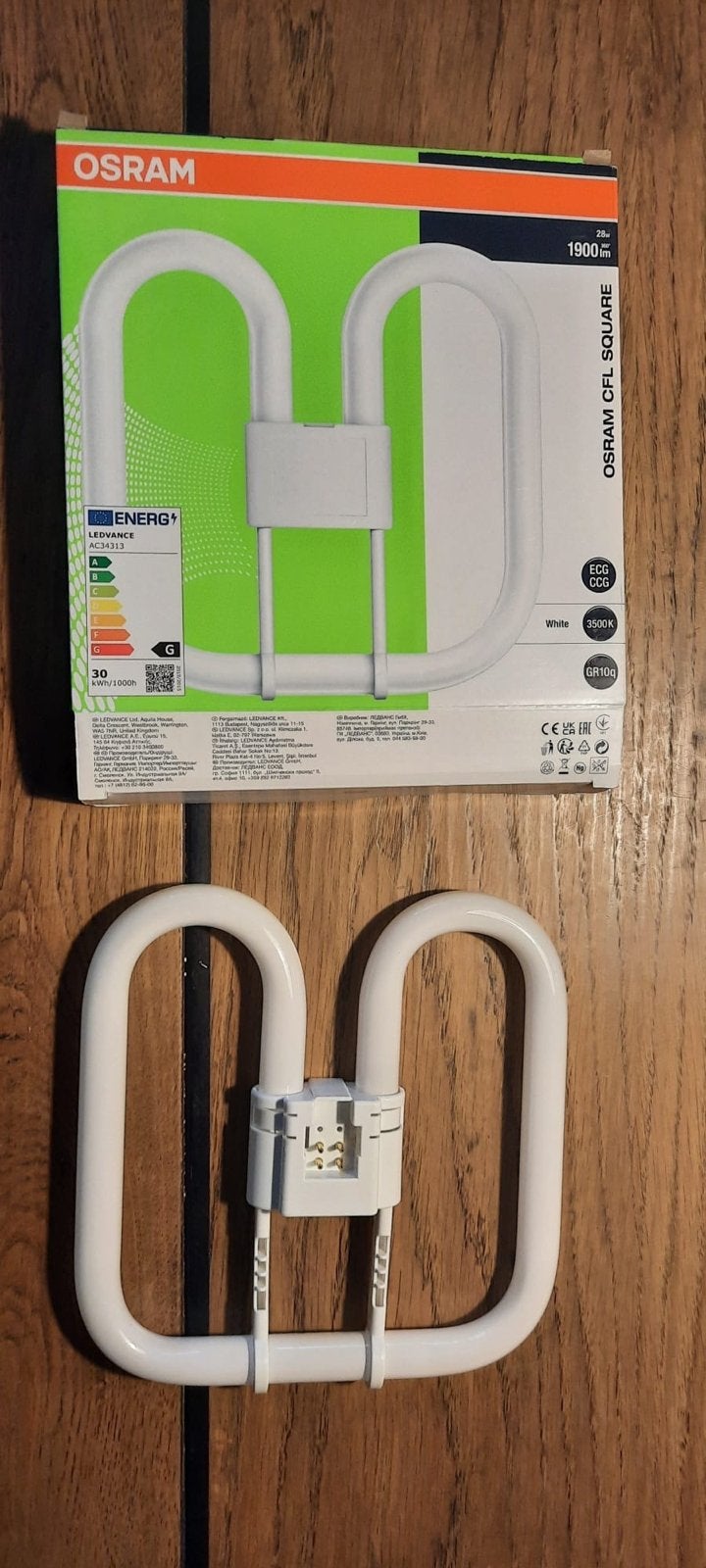 Osram NIEUW!! CFL Square GR10q 28W 3500K lamp, Ophalen, Wit, Osram, Nieuw