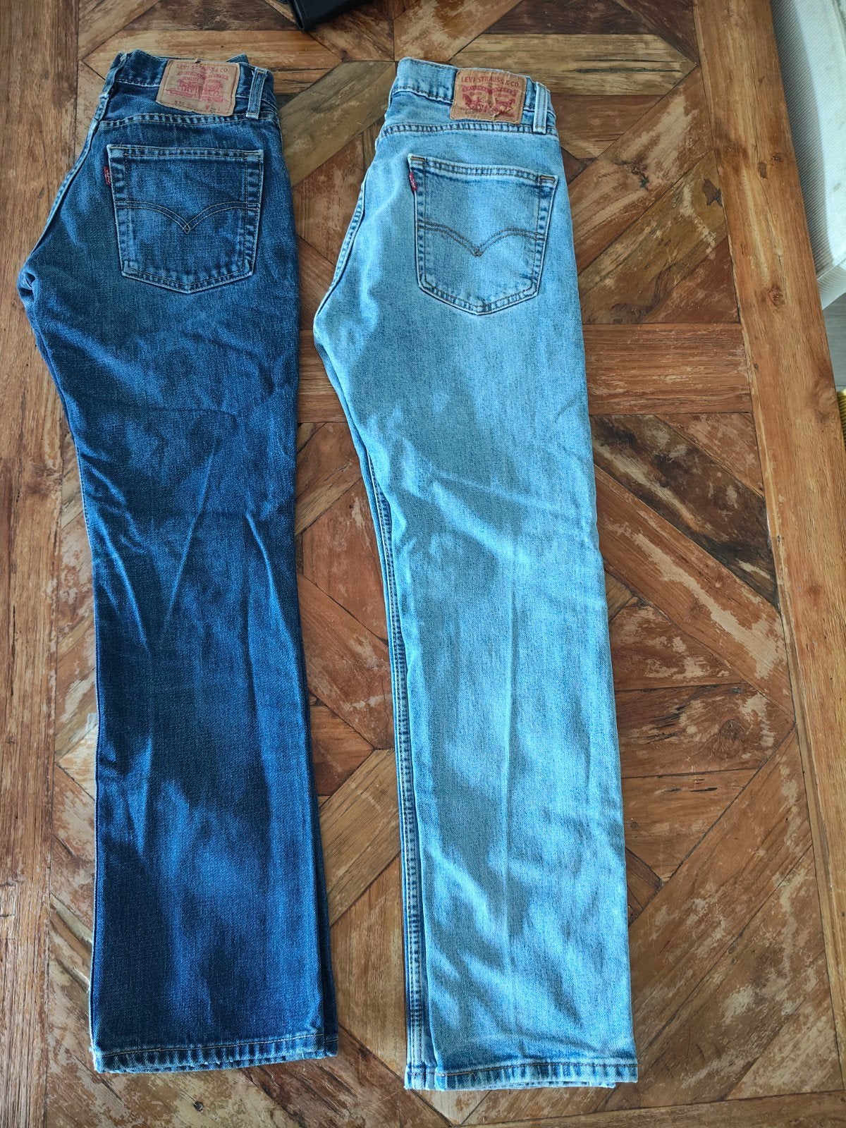 Levi's 535 (donker 27-30) en Levi's 505 (licht 30-30), Ophalen, Zo goed als nieuw, Blauw, W30 - W32 (confectie 38/40)