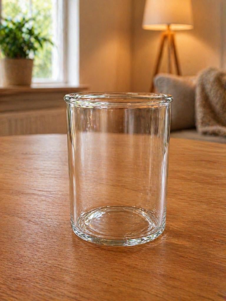 Glazen pot / vaas - Transparant, Overige kleuren, Ophalen of Verzenden, Minder dan 50 cm, Glas
