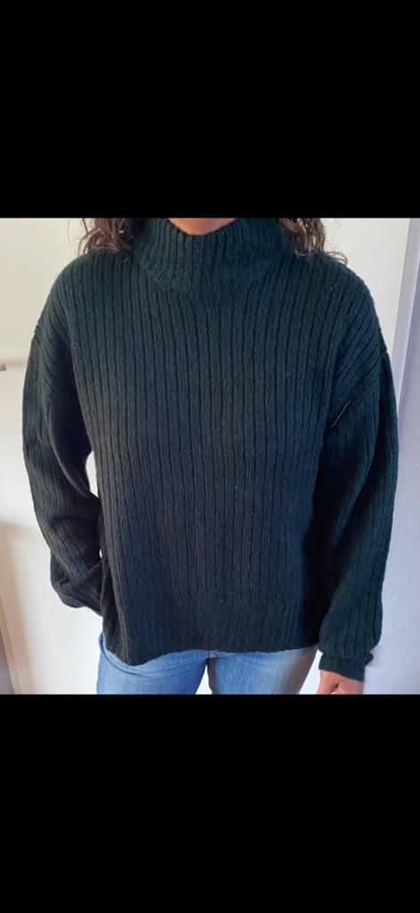 Donkergroene geribbelde coltrui, Ophalen of Verzenden, Zo goed als nieuw, Maat 46/48 (XL) of groter, Groen