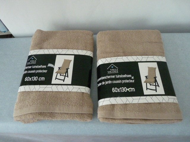 2x Beige Tuinstoelhoes 60x130 - Met Capuchon- Nieuw, Ophalen of Verzenden, Nieuw, Overige materialen