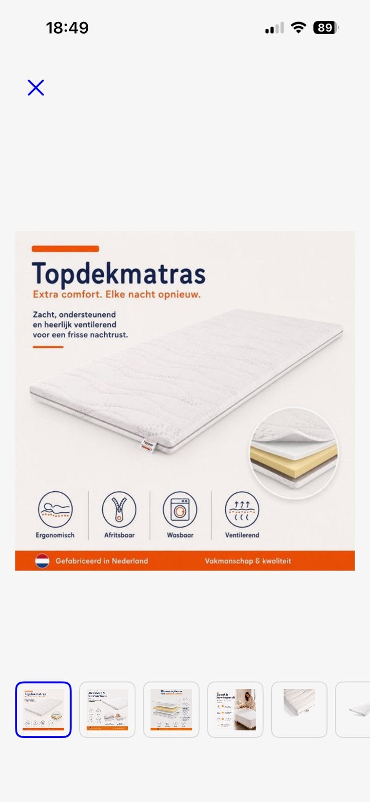 Topper 150x210., Ophalen, Zo goed als nieuw, Tweepersoons