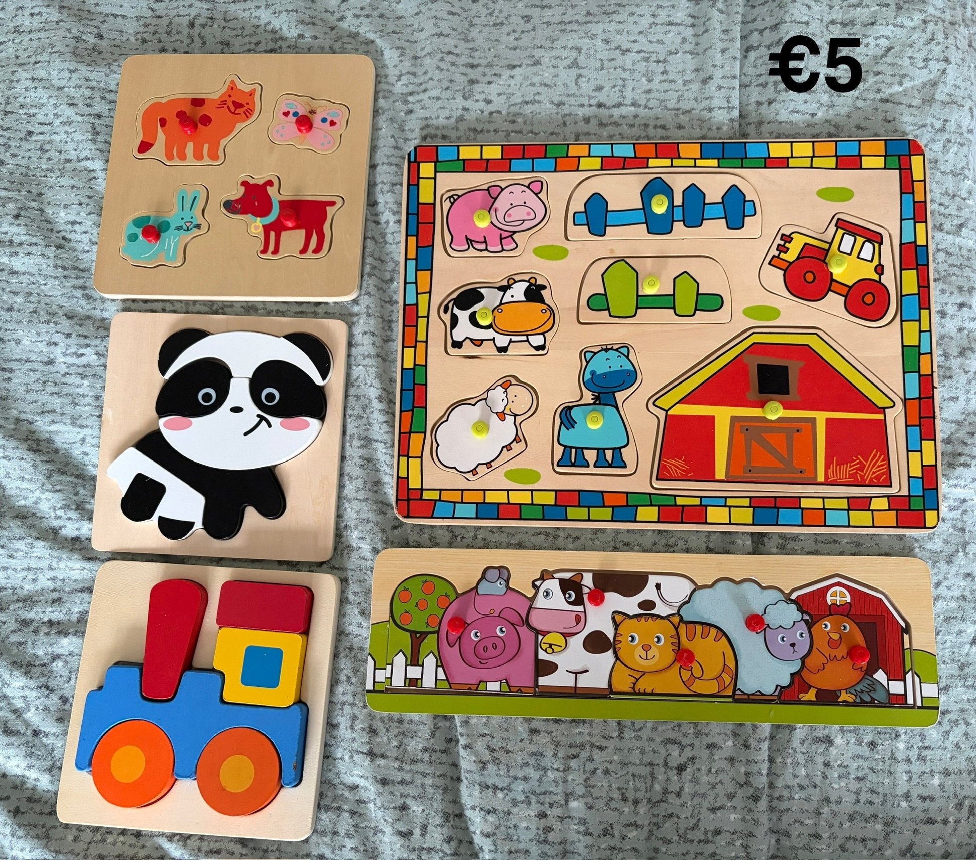 Houten Insteekpuzzels voor Kinderen - Diverse Thema's, Ophalen of Verzenden, Gebruikt, Overige typen
