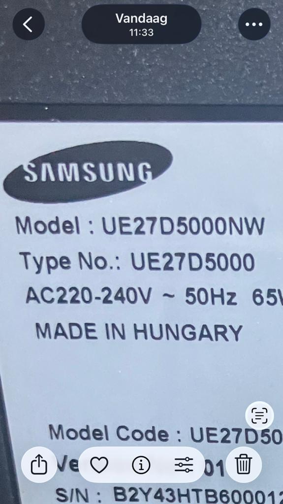 Samsung UE27D5000NW van de LED TV - 68 cm (27 inch) Full HD, Ophalen, 50 Hz, Samsung, Gebruikt