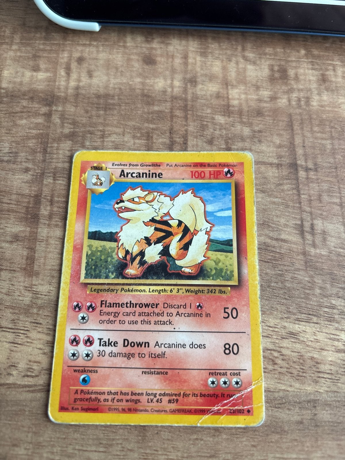 Arcanine Base Set 23/102 Pokémon Kaart, Verzenden, Gebruikt, Losse kaart