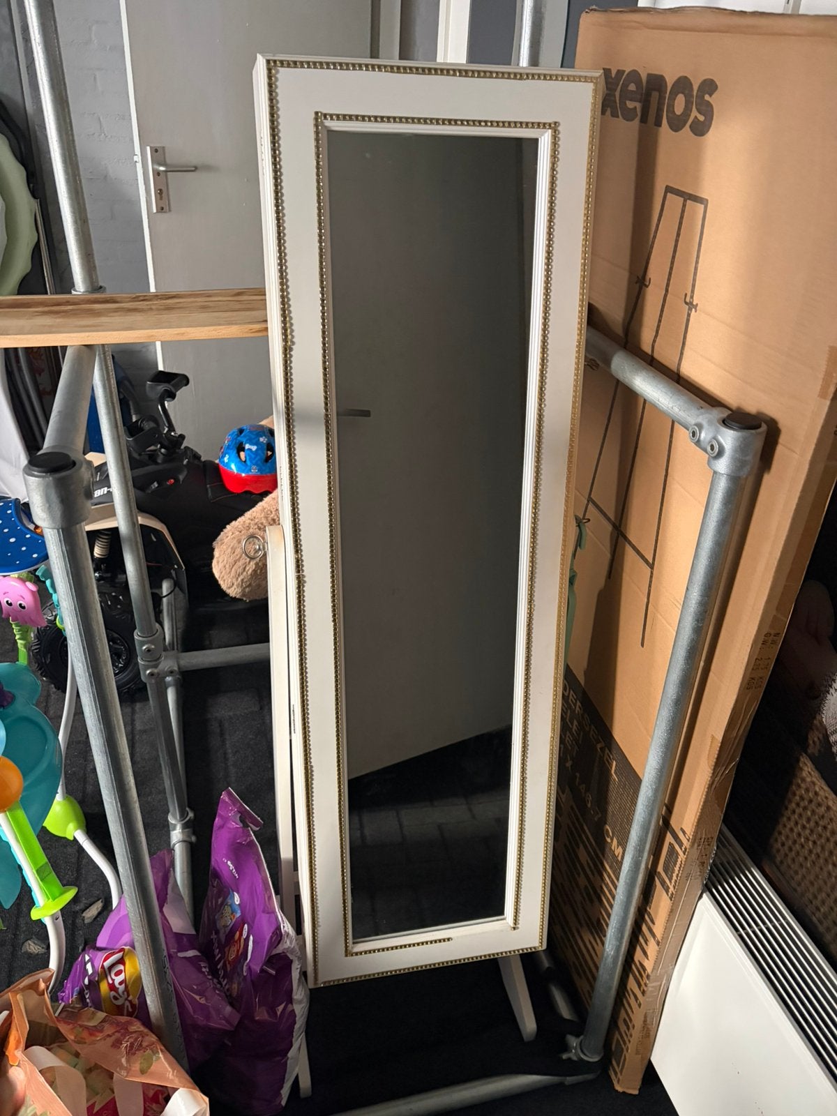 Spiegel sieraden kast, Ophalen, Raamkozijn, Zo goed als nieuw, Minder dan 75 cm