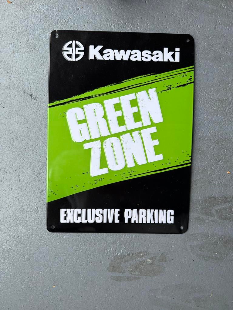 Kawasaki Green Zone metalen bord - Exclusief parkeren, Ophalen of Verzenden