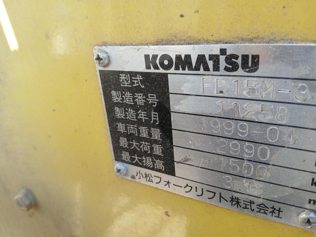 komatsu elektrische heftruck FB15 M3 ,3 wielen €3950, Ophalen, 7396 BH, Komatsu, Heftruck