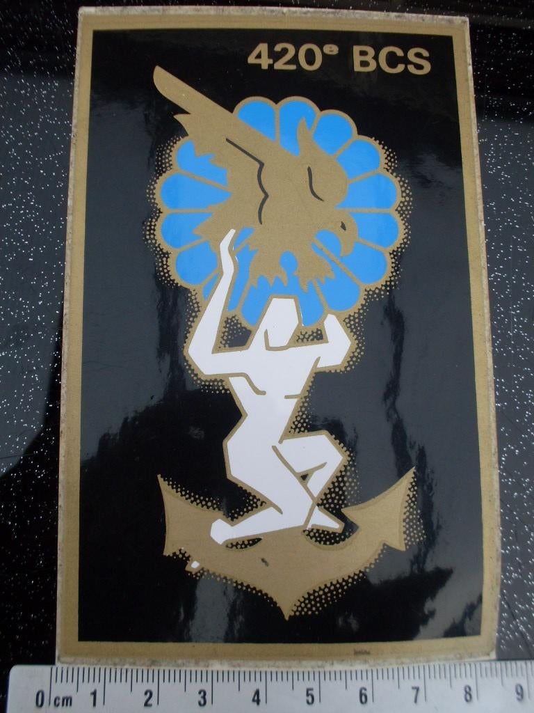 sticker 420e bcs logo embleem wapen leger, Verzenden, Zo goed als nieuw, Bedrijf of Vereniging