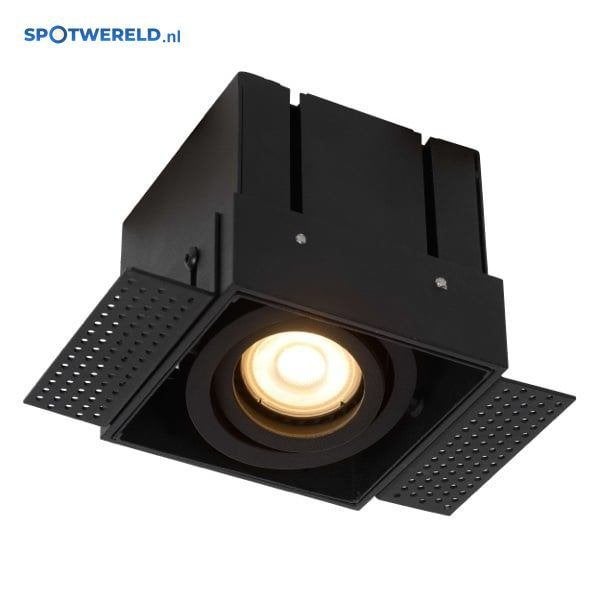 LED Inbouwspot Cardo Mat Zwart | 1 GU10 | Trimless, Verzenden, Dimbaar, GU10, Overige merken