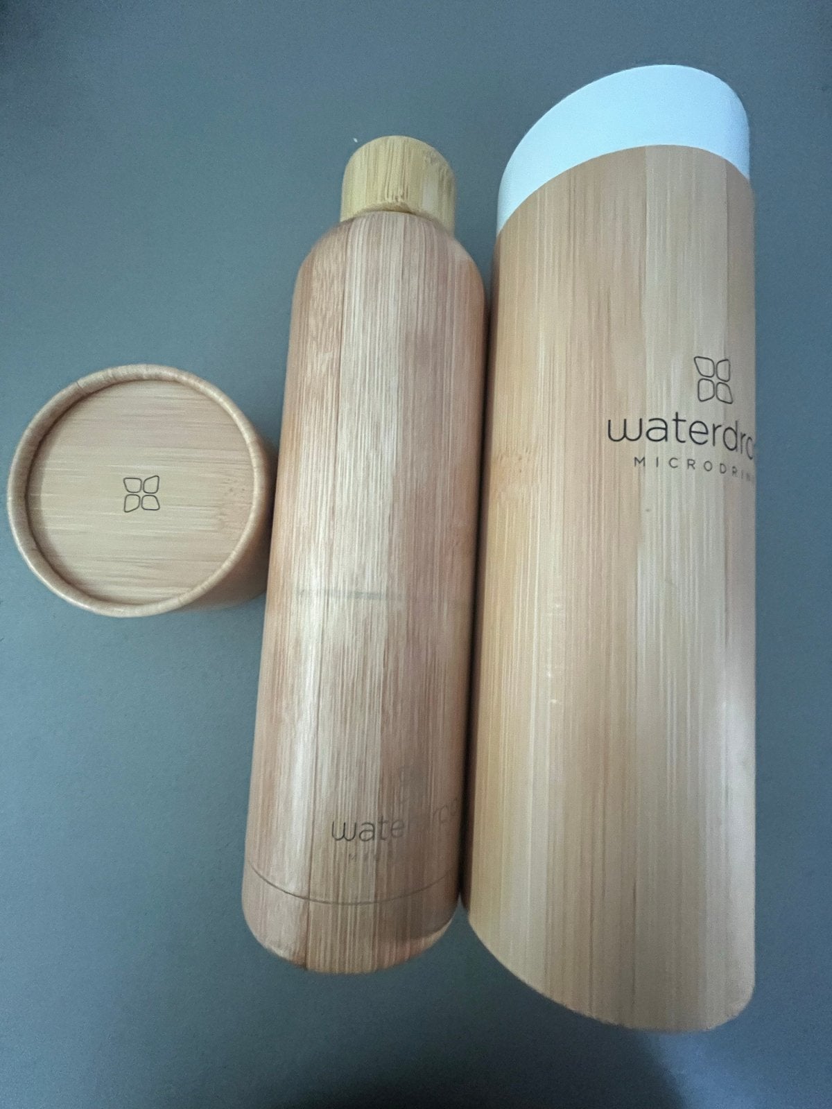 Waterdrop Microdrink fles met bamboe design, Ophalen, Nieuw