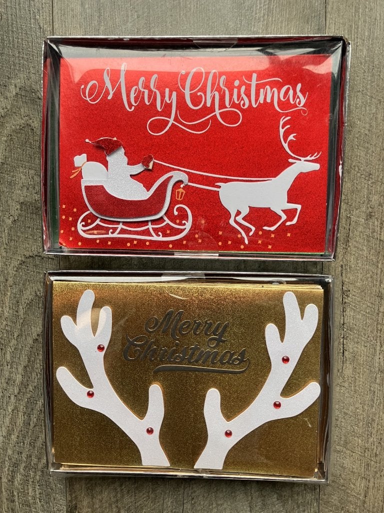 2 x 5 luxe kerstkaarten (met enveloppen), Diversen, Kerst, Ophalen of Verzenden, Nieuw