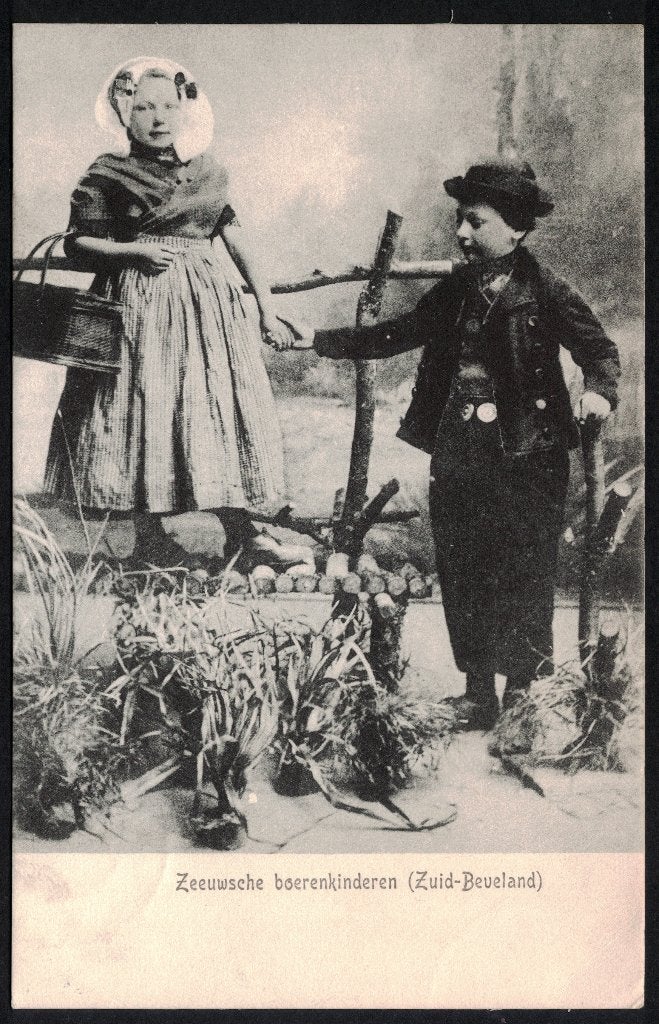 Zuid - Beveland, Zeeuwsche boerenkinderen. 1908., Ophalen of Verzenden, Voor 1920, Gelopen, Zeeland