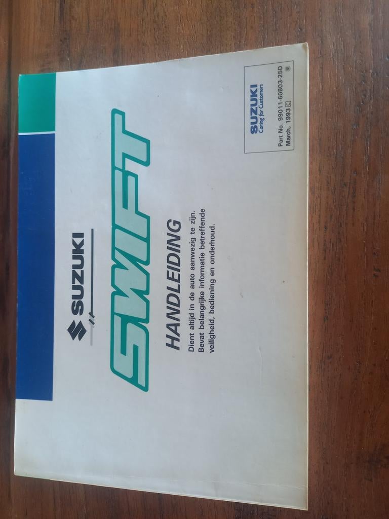 Handleiding SUZUKI SWIFT 1993 NL, Auto diversen, Handleidingen en Instructieboekjes, Ophalen of Verzenden