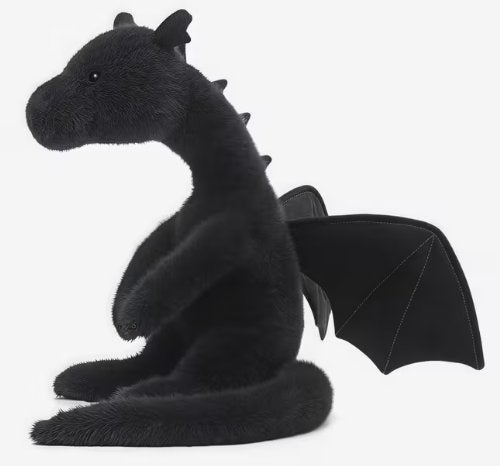 Grote knuffel Zwarte Draak (85cm)