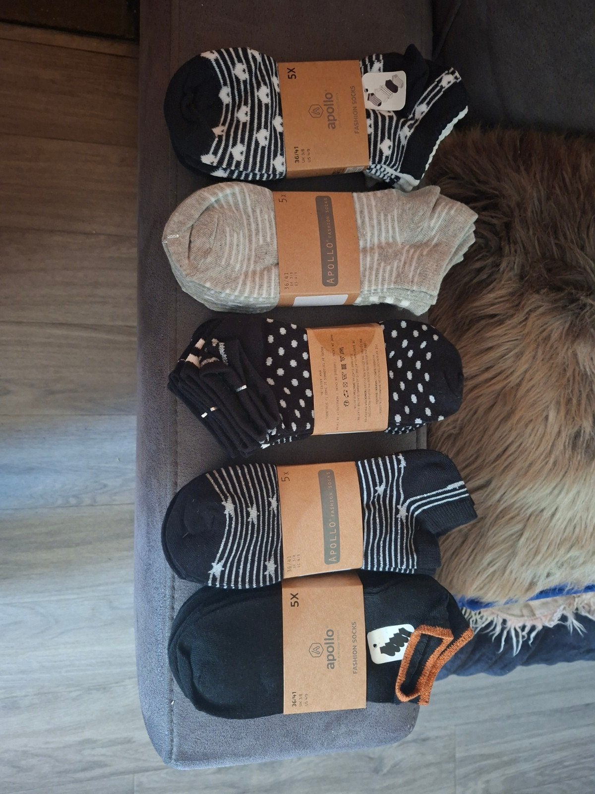 5 Bundels Apollo Sokken - 5 Paar Per Bundel voor €3, Kleding | Dames, Sokken en Kousen, Zwart, Nieuw, Overige maten, Apollo