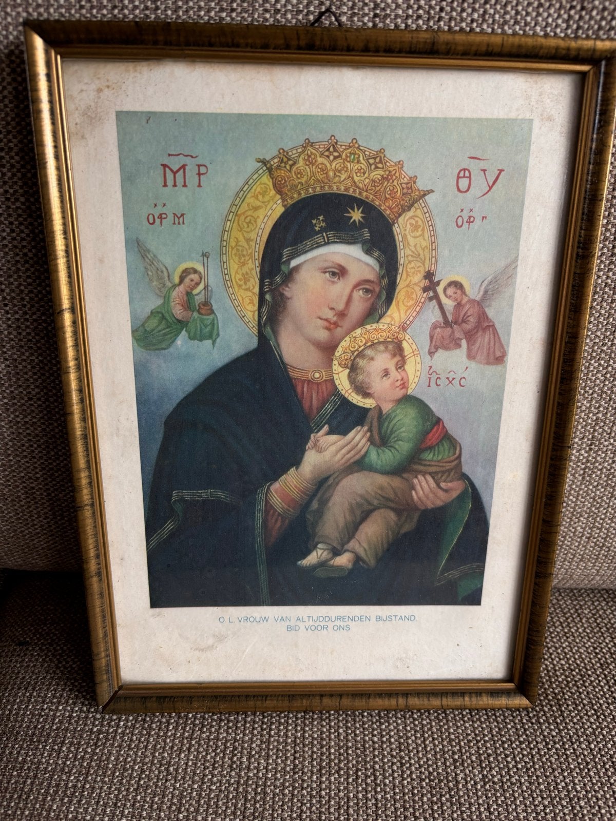 Oude icoon: Onze Lieve Vrouw van Altijddurende Bijstand, Antiek en Kunst, Ophalen of Verzenden