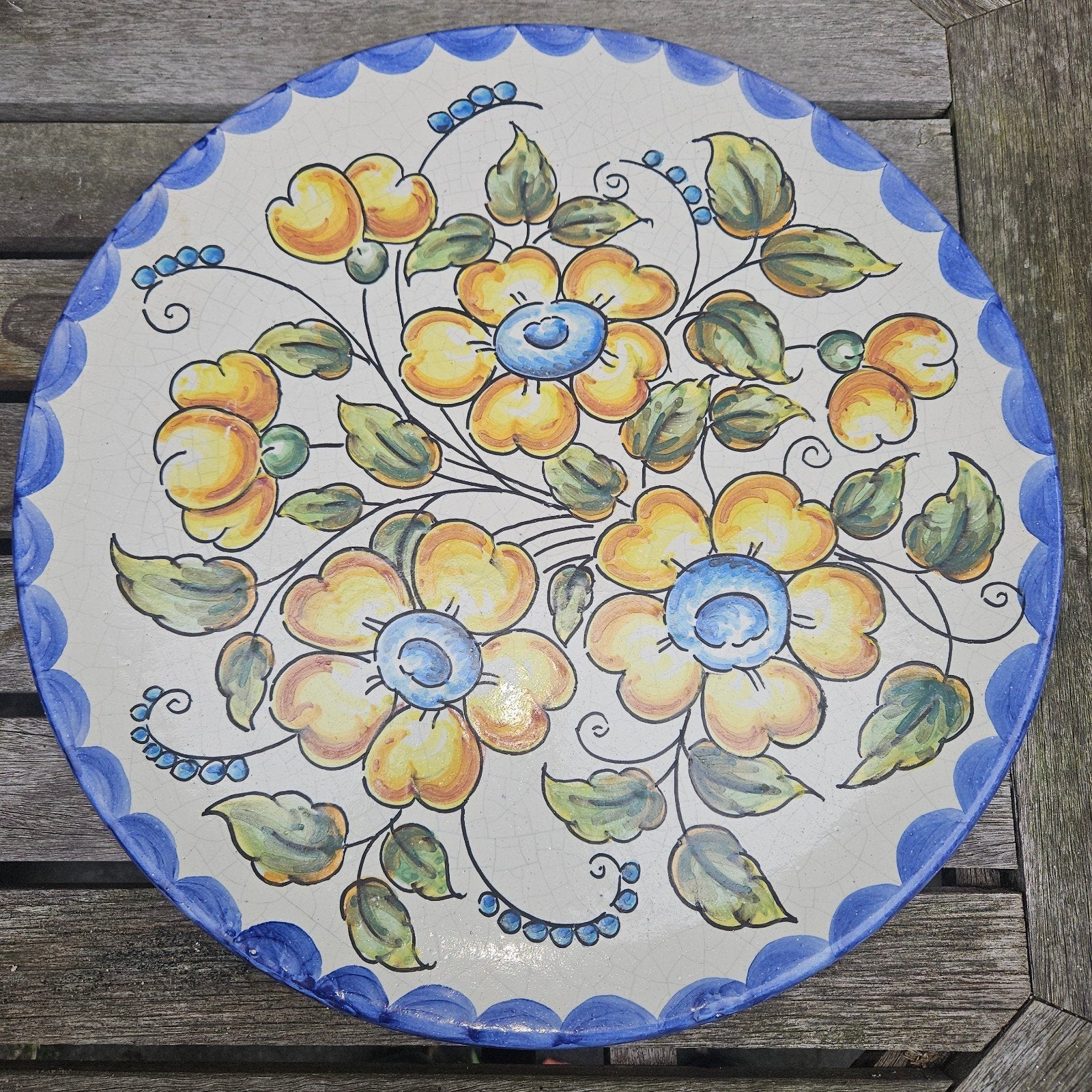 handgeschilderde decoratieve majolica wandbord, Ophalen of Verzenden