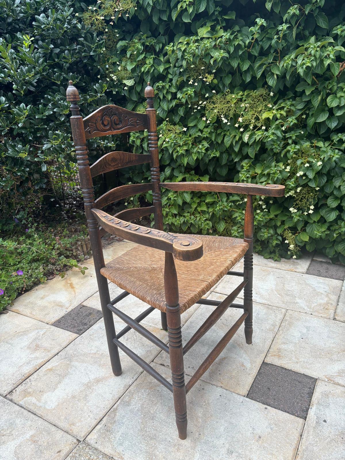 Antieke stoel, Tuin en Terras, Tuinstoelen, Ophalen, Zo goed als nieuw, Metaal