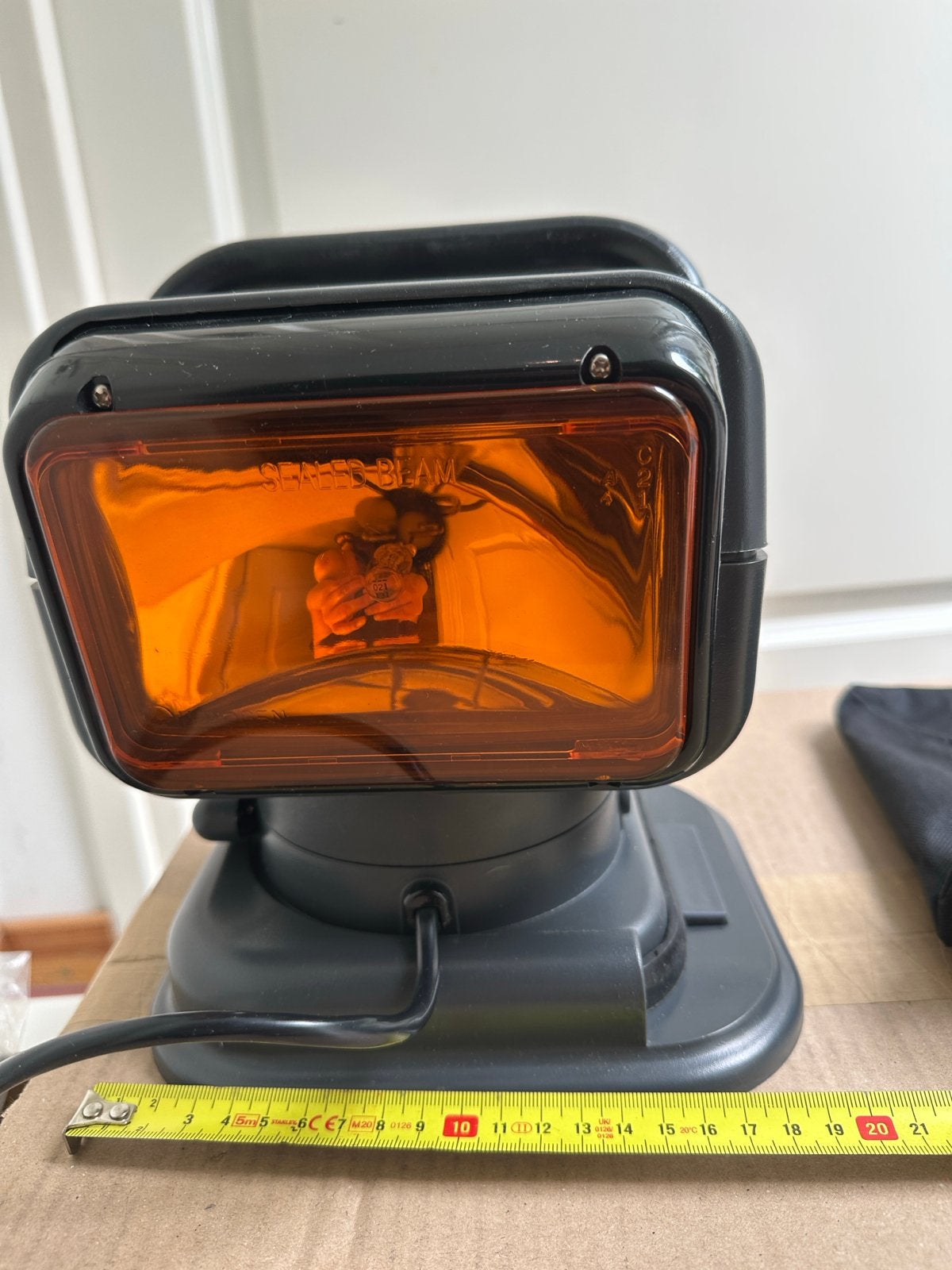 Golight zoeklicht met oranje lens, Ophalen of Verzenden, Gebruikt