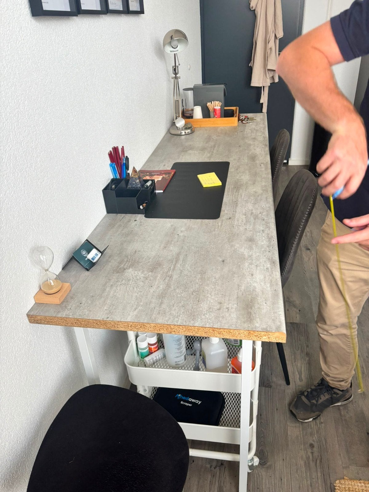Werkblad betonlook, Ophalen, Gebruikt, Spaanplaat of MDF, Grijs