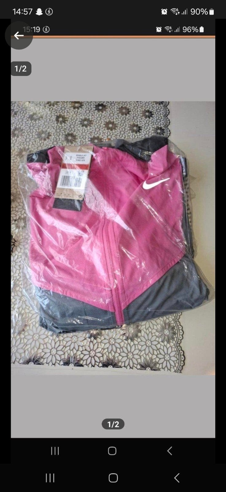 Nike roze jasje met grijs, nieuw met kaartjes, Nike, Ophalen, Nieuw, Roze