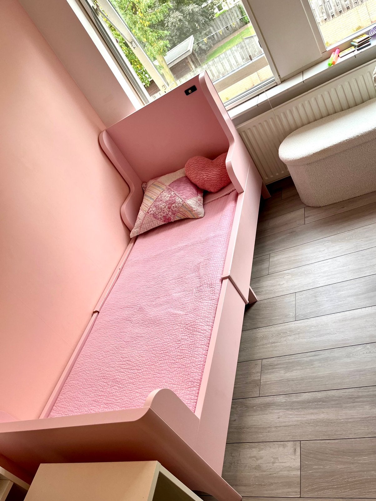 Ikea meegroeien bed inc.matras, Ophalen, Wit, Tweepersoons, 140 cm