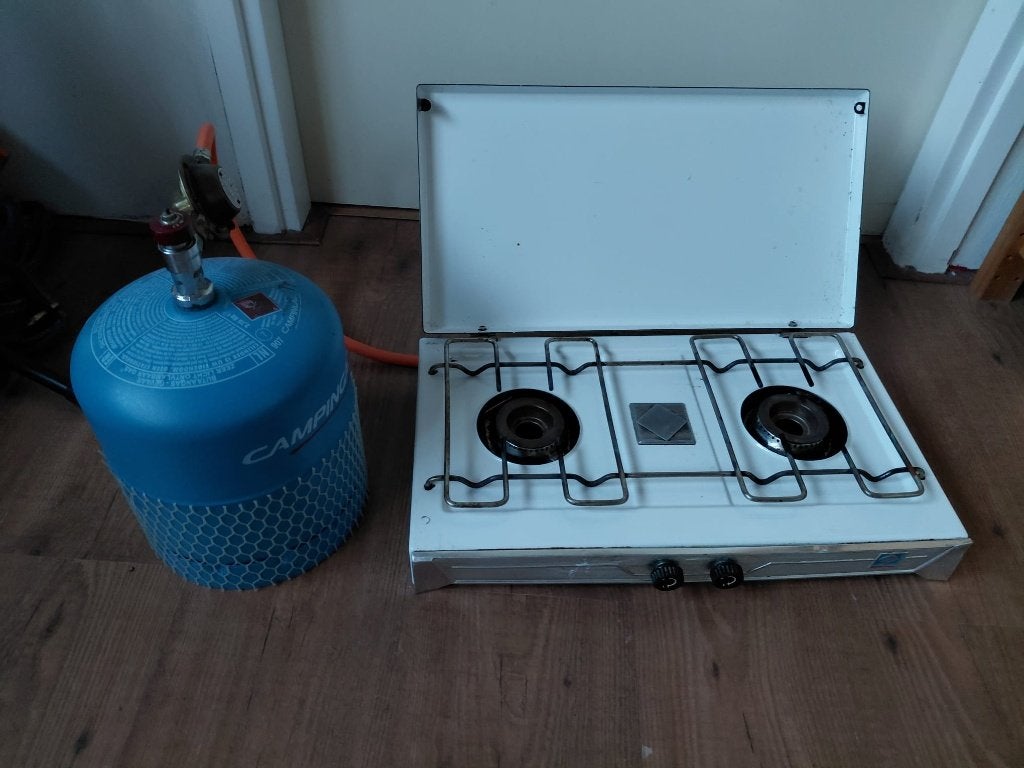 camping gas stel 2 pits, Caravans en Kamperen, Ophalen, Gebruikt