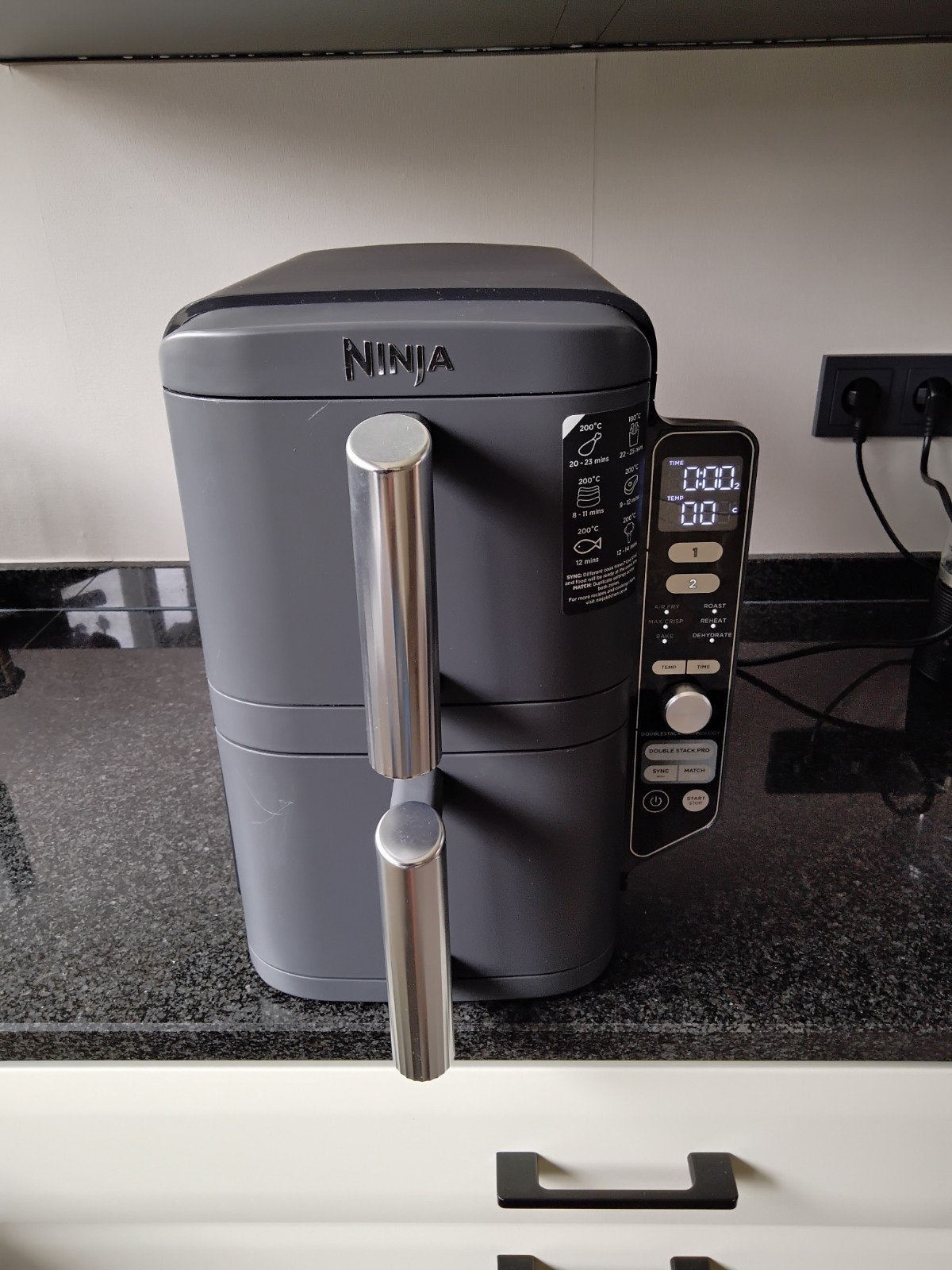 Ninja Double Stack XL Airfryer 9,5L - Grote Capaciteit, Witgoed en Apparatuur, Ophalen, Zo goed als nieuw, Airfryer XL, 1500 gram of meer
