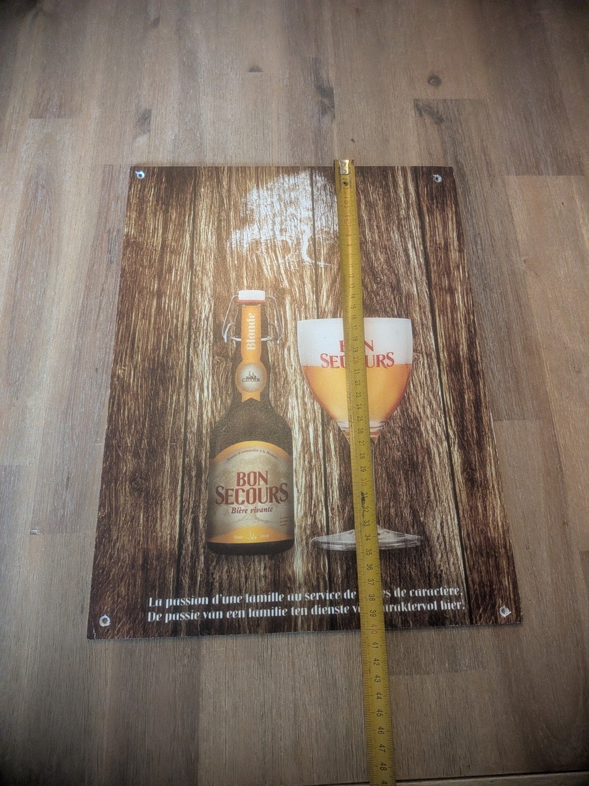 Bon Secours Bier Reclamebord - Vintage Look, Ophalen of Verzenden, Gebruikt, Reclamebord