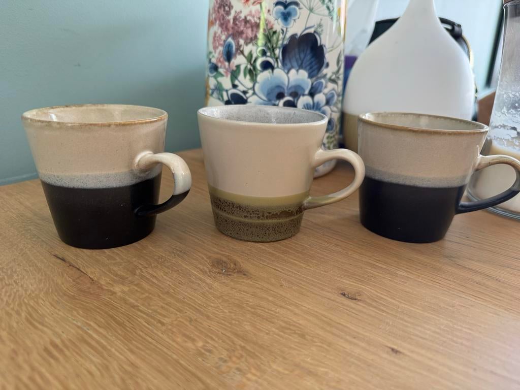Hk Living koffie kopjes 6x, Keramiek, Ophalen of Verzenden, Zo goed als nieuw, Overige stijlen