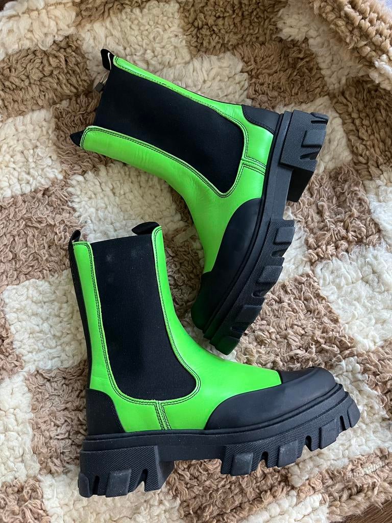 Ganni mid Chelsea boots Flash Green size 41, Hoge laarzen, Nieuw, Ophalen of Verzenden, Groen