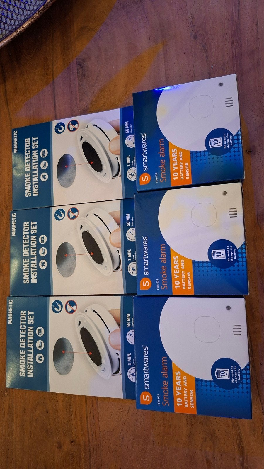 Smartwares Rookmelder Set - 3 stuks, 10 jaar batterij, Verzenden, Nieuw, Detector, Sensor of Melder, Rook